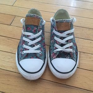 Converse Floral Girl's Sneakers Size 2